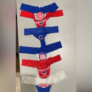 6 pairs of Cubs Baseball thong panties. Some are Victoria Secret some MLB